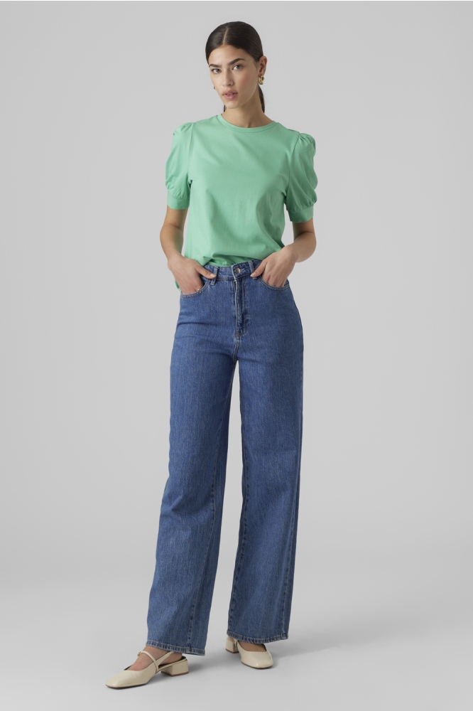 AWKERRY 2/4 O-NECK TOP NOOS 10275520 Jade Cream